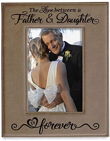 Kate Posh Ljubav između oca i kćeri zauvijek je ugravirana kožna okvir za slike, otac mladenke, prvi