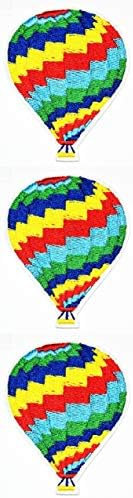 Jednomx 3pcs. Rainbow Hot Air Balloon Festival Vožnja košarom zakrpe zastepene aplikacije na patch vez za vezenje
