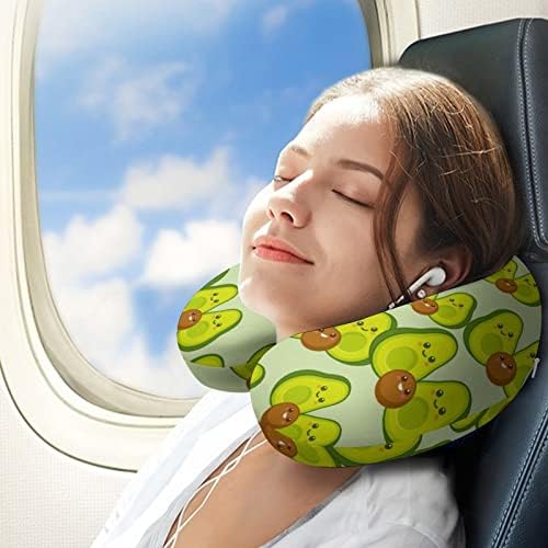 Slatka crtani avokado porodični putni jastuk za vrat jastuk u obliku pjene u obliku aviona jastuk