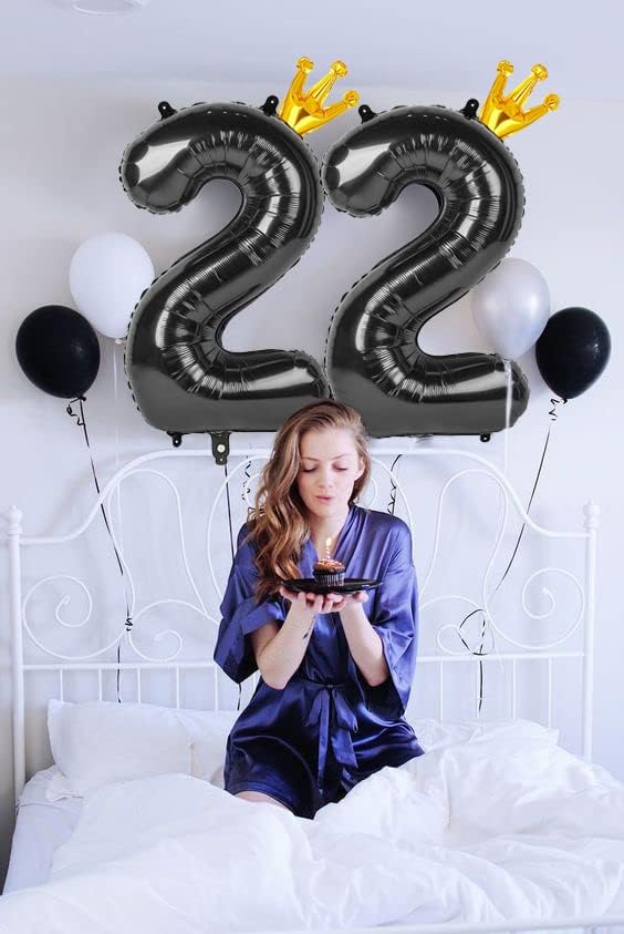 Crni broj 20 Balon 40 inča, 20 brojevski balon, 20. Crni rođendanski ukrasi, 20-godišnjak Djevojka dobavljača