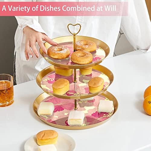 Tfcocft stalak za torte,stalak za kolače,Štandovi za deserte set za prikaz stola, uzorak ružičastog