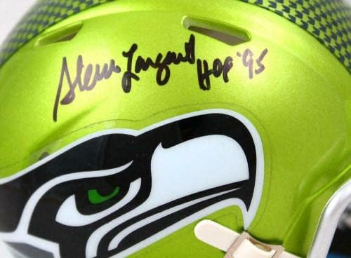 Steve Largent potpisao Seattle Seahawks Flash Speed Mini kacigu w / HOF-BeckettWHolo-autograme