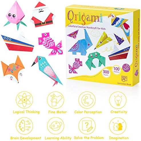 Origami Papir za djecu, 300 listova šareni kit od papira 5.5inch, 100 Origami projekti i lagano origami
