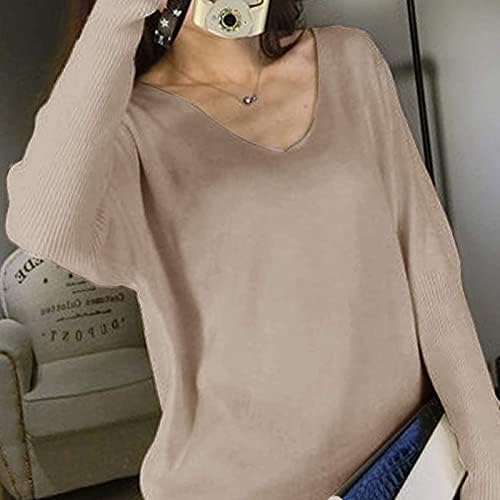 Duks za žene Grafičke zimske pletene majice Pulover Pleteni pulover s dugim rukavima V izrez elegantne
