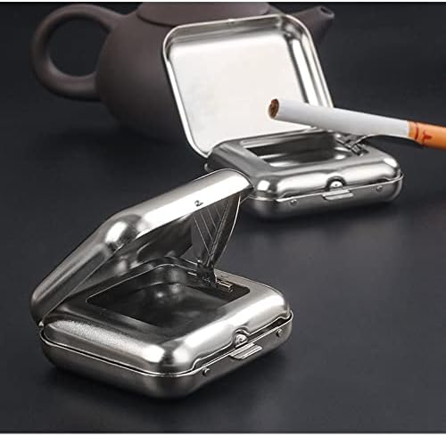 Bobuluo mini džep pepeljasti cigarete pepeo za pepeo sa poklopcem od nehrđajućeg čelika Flip prijenosni