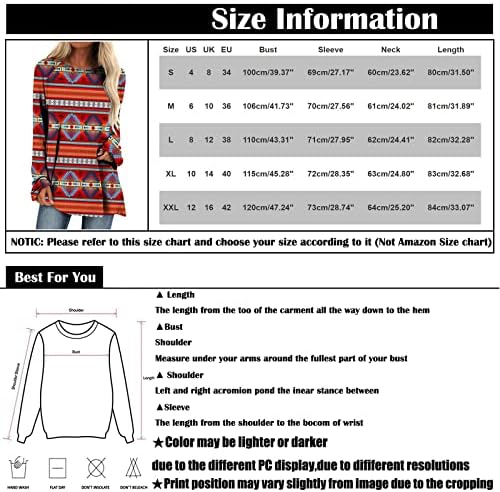NOKMOPO Plus veličine za žene Ženska modna casual dugih rukava okrugli pulover tunike