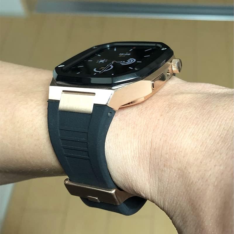 CNHKAU gumeni remen za Apple Watch Band 6 SE 5 4 44mm luksuzni komplet za modifikaciju za iWatch 8 7 41mm