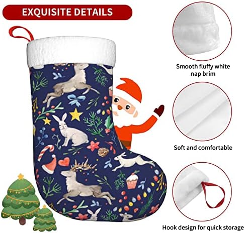 Austenstern božićne čarape akvarel jelena zeko dvostrana kamina viseći čarape