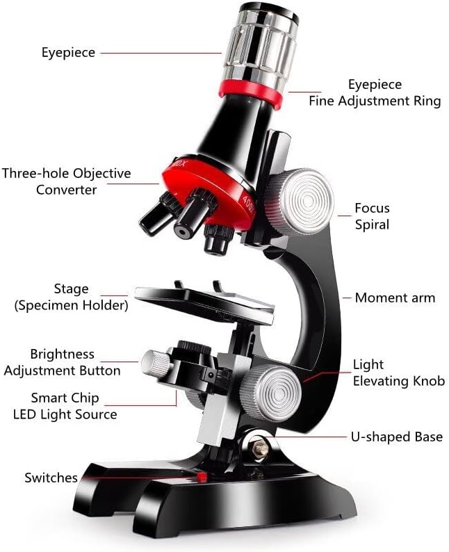 USEEV Adapter za mikroskop 1200x Dječiji biološki mikroskop mikroskopski Pribor