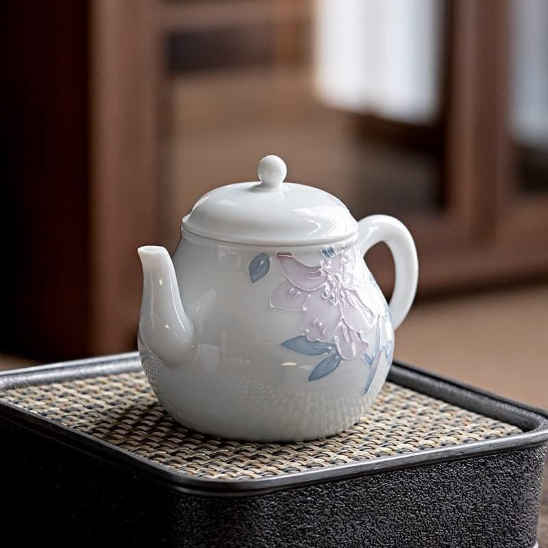 Ručno ravna gravi Lily Porcelanski čajnik Single Pot Kung Fu Aparat za čaj keramički teapot