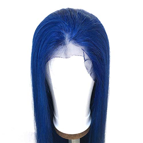 Nobelova kosa plava boja čipkaste prednje perike za ljudsku kosu za crne žene, prethodno iščupane ravne perike za ljudsku kosu 18 inča