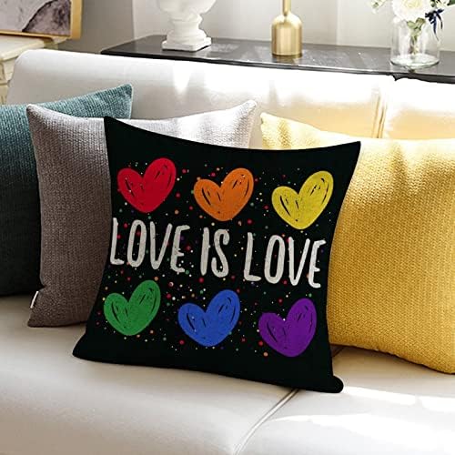 Ljubav je ljubav Rainbow Backing Backing Jastuk za Valentinovo Jastuk LGBTQ Rainbow Gay Lesbian Pride
