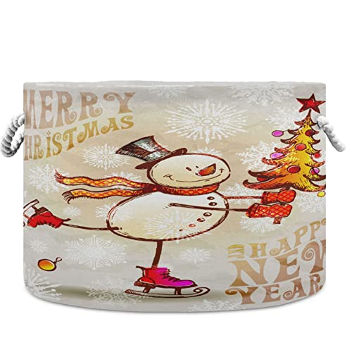Vissunny Skaning Sretni snjegović sa božićnim drvskom praonicom košarama za odlaganje kante za odlaganje