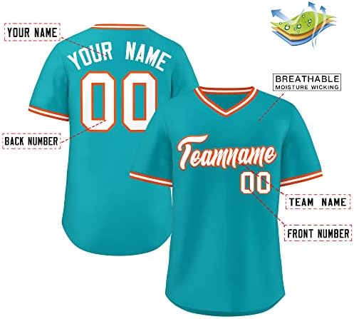 Prilagođeni muškarci Žene Omladinski bejzbol dres Šiveti Ime Broj Klasični V-izrez Baseball