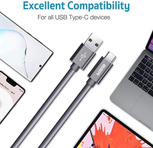 ESR USB C kabl, tip C u USB 3.0 kabel, pleteni najlon brz punjač za iPad Pro 2020/2018, Samsung S20 / S20 + /