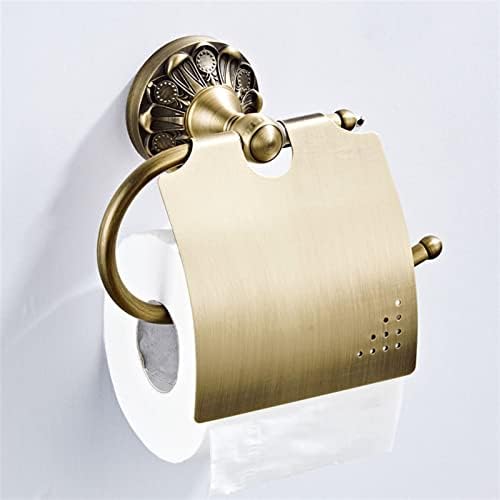 HQSGDMN četkani zlatni toaletni papir za papir, čvrsti mesingani zidni nosač toaleta, držač