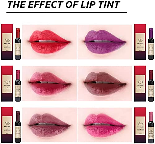 6 boja / Set Wine lip Tint, Wine ruž za usne mat dugotrajni vodootporni set lip Tint Set Lip Gloss lip