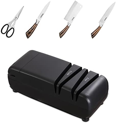 Električni oštrač za noževe, oštrenje sa 4 proreza, grubo, fino, trostepeno brušenje škara, dijamantski brusni