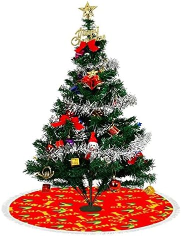 Volim Gvajana Heart Flag Funny Christmas Drvo suknje sa kratkim plišanim, 3 veličine