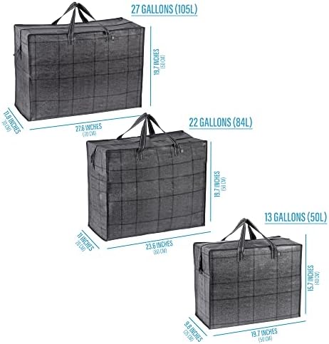 Veno 5 Pack 105L Extra Velika torba za pohranu, torba za pokretnu torbu, torba za skladištenje, patentni