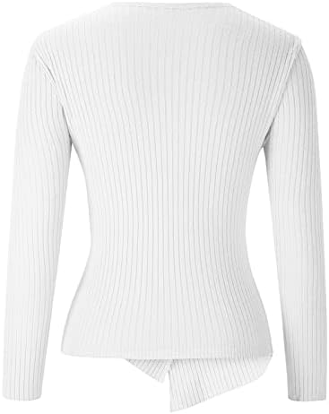Dame bluze V džemper na vratu vrhovi dugih rukava ručak Crochet Basic Pen zimskih bluze 2023 6J
