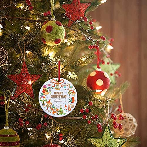 Privjesak Božić viseće stablo božićne božićne drvene 2021 ukras ukrasa visi čiste kristalne perle za