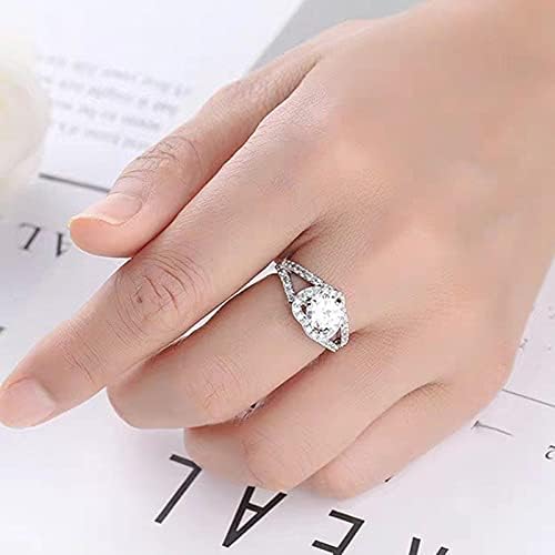 Prsten Princess Personalizirani dijamantski angažman u obliku srca Ženski cirkonski prstenovi