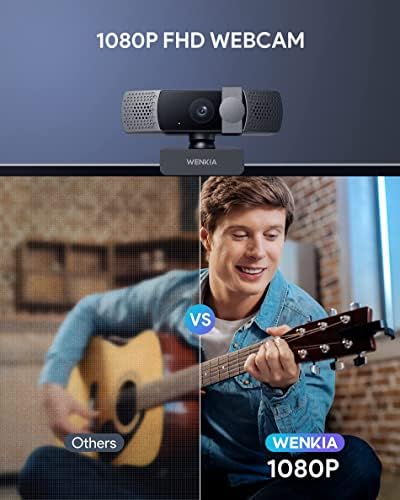 2022 Wenkia 1080p Web kamera sa poklopcem za privatnost & amp;dvostruki Stereo mikrofoni, HD