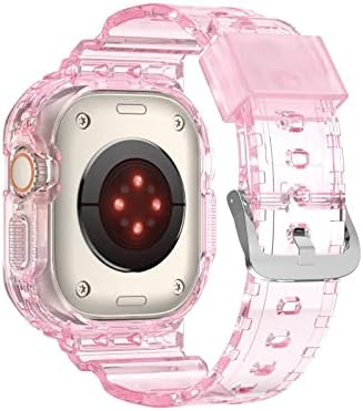 AEMALL prozirna silikonska futrola za Apple Watch seriju 8 49mm ultra gumena puni pokriveni integrirani nosač