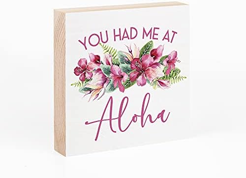 P. Graham Dunn imao me u Aloha cvjetno ljubičasto 4 x 4 tabla od borovog drveta znak bloka riječi