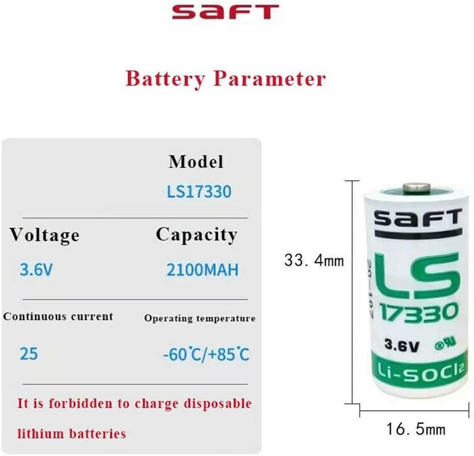 WELLVEUS 5kom Ls17330 baterija za Saft LS17330 Veličina 2/3a 3.6 V 2.1 Ah litijumska baterija