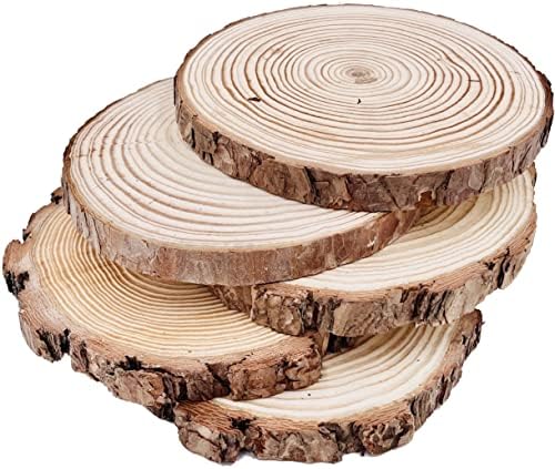Prirodni okrugli diskovi rustikalne kriške drveta 5 kom 7-8 inča Nedovršeni drveni komplet za obrtni