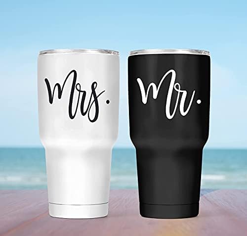 Navy Knot Mr and Mrs set čaša za vino - izolovane čaše od nerđajućeg čelika sa poklopcima - čaša za vino