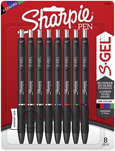 Sharpeie S-Gel, gel olovke, srednje tačke, različite boje, 8 brojeva i highlighter, jasan pogled highlighter