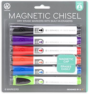 U Brends Magnetic Magnets Sew Erase markeri sa gumicom, vrhom dresa, 6-grof i magnetska brisanje