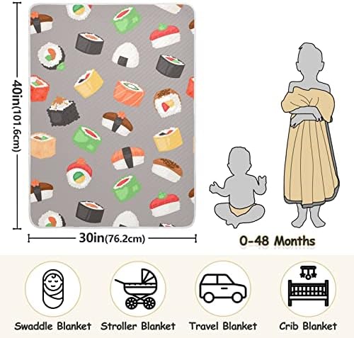 Ollabaky japanski suši za bebe za dječake Djevojke Pamuk Bacanje pokrivač s raketom za krevetić za dječji vrtić
