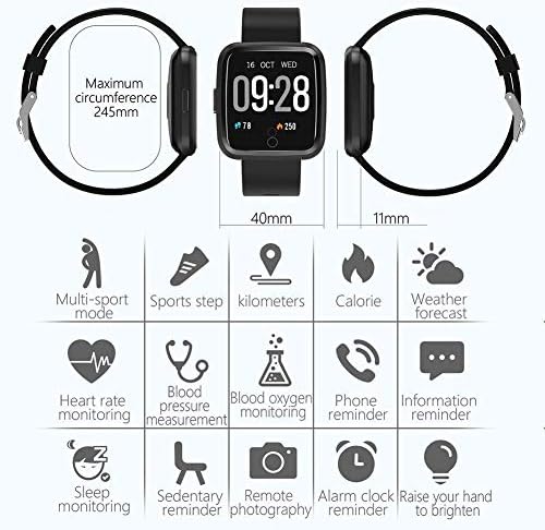 SDFGH fitness tragač - Sport Smart Satovi, srčani tlak krvni tlak krv kisik monitor, dodirni