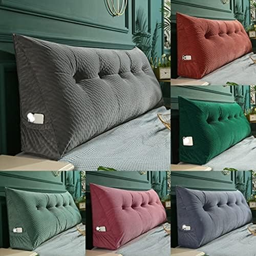 PDGJG uklonjivi krevetsko trokutastog kreveta jastuk za naslon Comfort Velvet Sofa jastuk natrag za naslone
