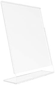 FixTureDisplays® 12PK 4 x 5 Clear akrilni držač za potpis sa portretom za obnare na stražnjem dijelu, vertikalni