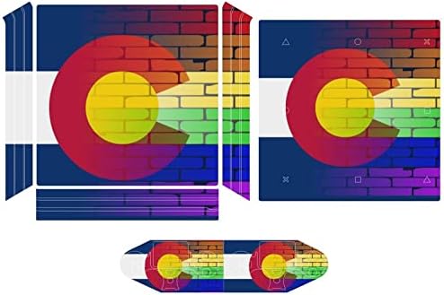 Gay Rainbow Wall Colorado naljepnica za zastavu koža za PS-4 tanka konzola i kontroler puni omotač za