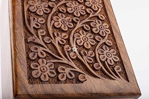 Star Indija Craft ugravirana drvena urna za odrasle ljudski pepeo muško i žensko & Pet - pas & mačka,