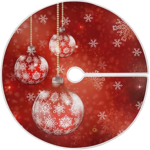 Oarencol Snowflake kuglice crveno božićno suknje od 36 inčnih Xmas za odmor ukras za odmor