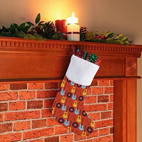 Muzički instrument uzorak Božić viseći čarape za čarape za Xmas Tree Kamin za odmor Dodir za odmor