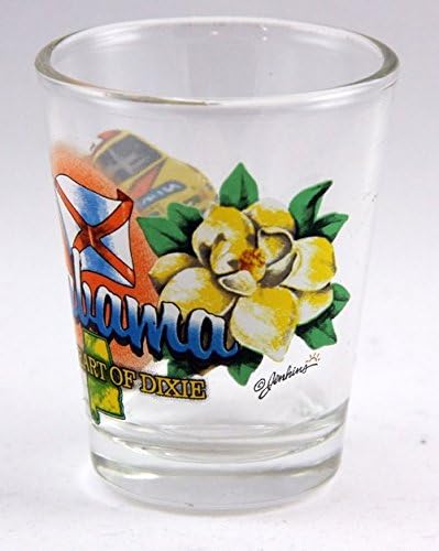 Alabama the Heart of Dixie State Elements Shot Glass jks