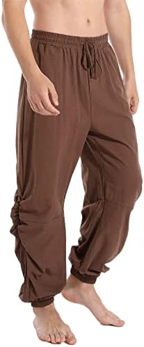 Perdontoo muški pamučni posteljina od elastičnih struka casual jogger joga hlače