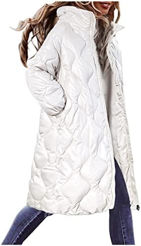 Ženski kaputi u boji Ležerni dugi rukav topli zimski kaput sa kapuljačom s kapuljačom dugim lakim ženskim jakni