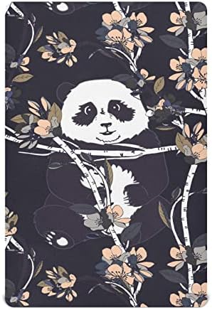 Floral Panda listovi za dječake Djevojke Pakiranje i reprodukciju Dizalizirani mini listovi krevetića