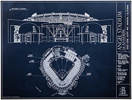 Angel stadion Anaheim - Nacrt stil Print