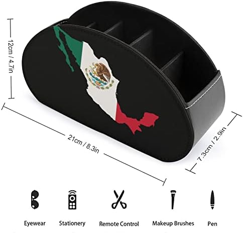 Meksiko zastava TV-om daljinski upravljač Držači za šminku Organizator Box PU kožna kućna memorija Caddy Store