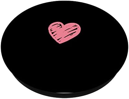 Crna ružičasta ručna crta srčana oblika ljubavi minimalistički doodle popsoccockets zamjenjivi popgrip